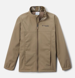 Khaki Kids' Columbia PHG Ascender Softshell Jacket | 5803-BEVRG