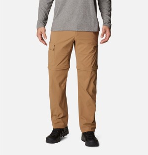 Khaki Men's Columbia Newton Ridge II Convertible Pants | 2487-XENDW