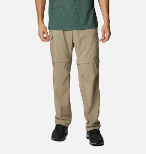 Khaki Men's Columbia Silver Ridge Utility Convertible Pants | 0723-XUDMF