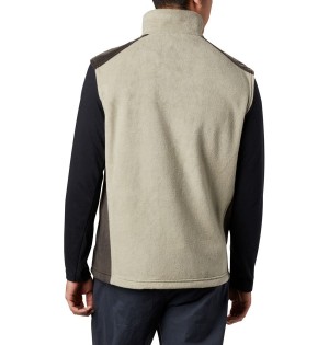 Khaki Men's Columbia Steens Mountain Fleece Vest | 6572-ZWACO