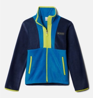 Navy Kids' Columbia Back Bowl Full Zip Fleece Jacket | 0638-VJPTS