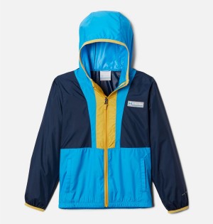 Navy Kids' Columbia Back Bowl Hooded Windbreaker Jacket | 6893-DKFWY