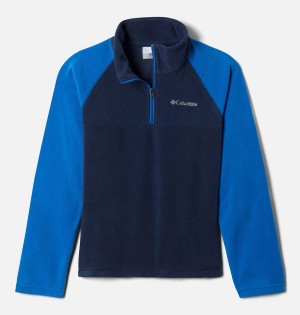 Navy Kids' Columbia Glacial Quarter Zip Pullover Fleece | 9465-POUXY