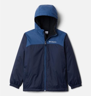 Navy Kids' Columbia Glennaker Sherpa Lined Jacket | 2971-MKISJ