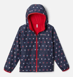 Navy Kids' Columbia Pixel Grabber Reversible Jacket | 7230-HTPFX