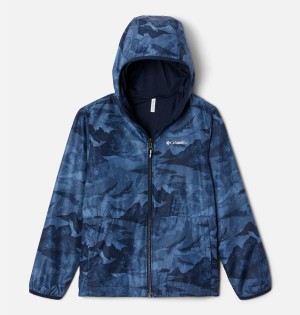 Navy Kids' Columbia Pixel Grabber Reversible Jacket | 0546-WFGQN