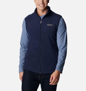 Navy Men's Columbia Castle Dale Fleece Vest | 4750-PMSRH