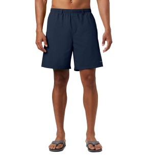 Navy Men's Columbia PFG Backcast III Water Shorts | 3082-GSRLE