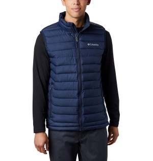 Navy Men's Columbia Powder Lite Vest | 2638-GOFBC