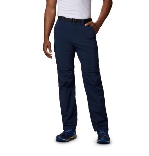 Navy Men's Columbia Silver Ridge Convertible Pants | 3401-RYFDC