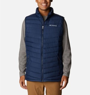 Navy Men's Columbia Slope Edge Vest | 1059-GHLER