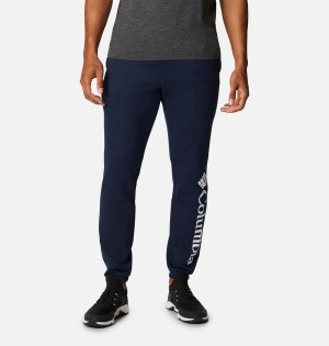 Navy Men's Columbia Trek Joggers Pants | 5431-VBTZG