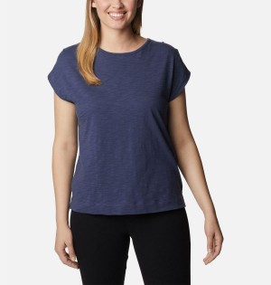 Navy Women's Columbia Point Loma T-Shirt | 3294-HEGAC