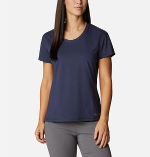 Navy Women's Columbia Sun Trek T-Shirt | 4103-GCBSH