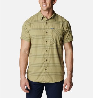 Olive Men's Columbia Homecrest Short Sleeve Shirt | 6037-LSNKW