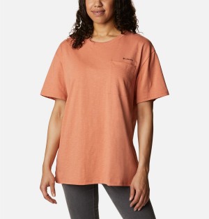 Orange Women's Columbia Break It Down T-Shirt | 6583-XYLPW