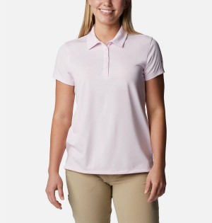 Pink Women's Columbia Birdie Golf Polo T-Shirt | 4317-SJGPV