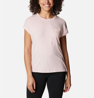 Pink Women's Columbia Boundless Trek T-Shirt | 5237-RBFET