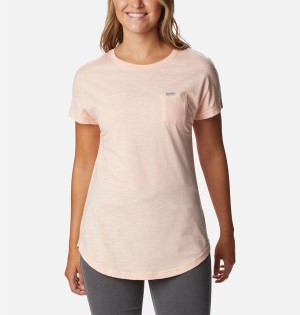 Pink Women's Columbia Cades Cape T-Shirt | 7392-CWTOF