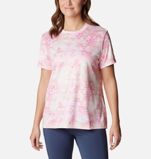 Pink Women's Columbia Fork Stream T-Shirt | 1658-HMNRJ