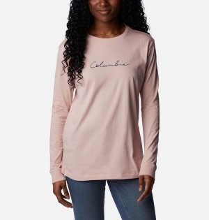 Pink Women's Columbia North Cascades Long Sleeve T-Shirt | 2340-URSLA