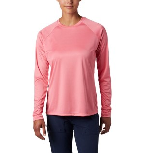 Pink Women's Columbia PFG Tidal II Long Sleeve T-Shirt | 3648-GTQRJ