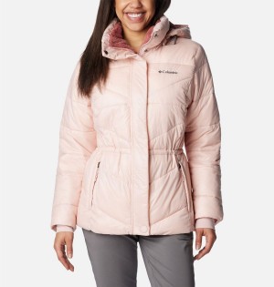 Pink Women's Columbia Peak to Park II Insulated Hooded Puffer Jacket | 8453-HLCTB