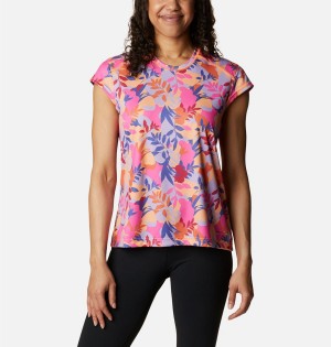 Pink Women's Columbia Summerdry Printed T-Shirt | 0369-FENDT