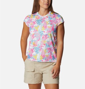 Pink Women's Columbia Summerdry Printed T-Shirt | 3150-NGYBC