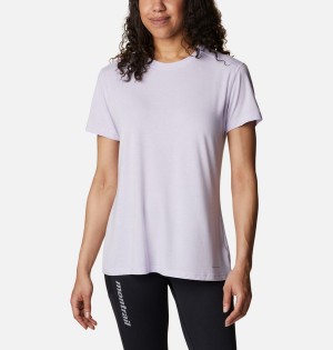 Purple Women's Columbia Endless Trail Running Tech T-Shirt | 3814-UBIJG