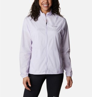 Purple Women's Columbia Endless Trail Wind Shell Jacket Windbreaker | 1486-FAUJH