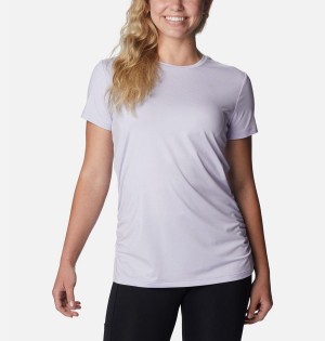 Purple Women's Columbia Leslie Falls Short Sleeve T-Shirt | 4956-XMLVB