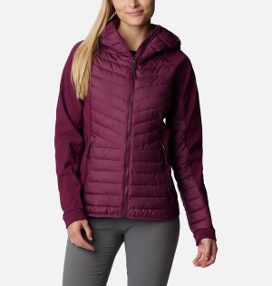 Purple Women's Columbia Powder Lite Hybrid Hooded Puffer Jacket | 8024-JKRHY