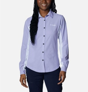 Purple Women's Columbia Titan Pass Irico Long Sleeve Shirt | 3405-LAUJT