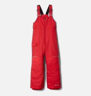 Red Kids' Columbia Adventure Ride Insulated Ski Bib Pants | 6017-QKAZJ