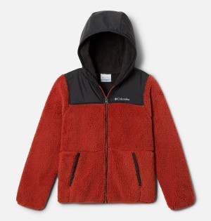 Red Kids' Columbia PHG Rugged Ridge Hooded Overlay Jacket | 8902-NBGVD