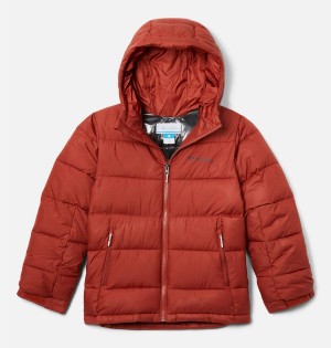 Red Kids' Columbia Pike Lake II Hooded Jacket | 7462-EMGJC