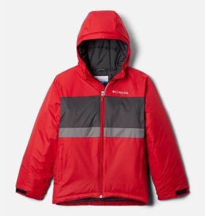 Red Kids' Columbia Valley Runner Jacket | 7326-BUKMV