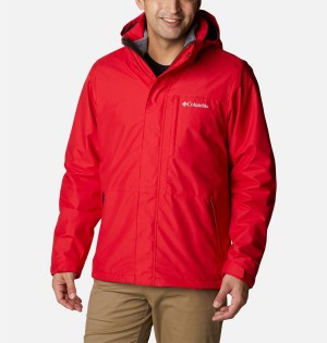 Red Men's Columbia Gulfport Interchange 3 In 1 Jackets | 4632-SHCWK