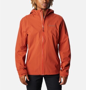 Red Men's Columbia Omni-Tech Ampli-Dry Shell Rain Jacket | 9481-DXQHM