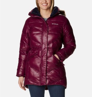 Red Women's Columbia Peak to Park Mid Insulated Puffer Jacket | 8765-NIZCX