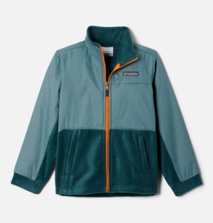 Turquoise Kids' Columbia Steens Mountain Overlay Fleece Jacket | 7485-NFWMI