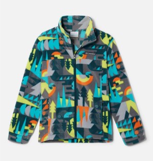 Turquoise Kids' Columbia Zing III Printed Fleece Jacket | 8279-VBQTP