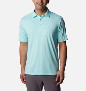 Turquoise Men's Columbia Drive Golf Polo Shirt | 9460-NFPOW