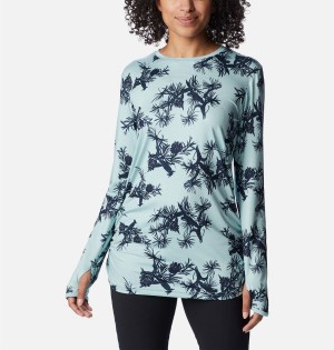 Turquoise Women's Columbia Leslie Falls Long Sleeve T-Shirt | 1208-NGFJK