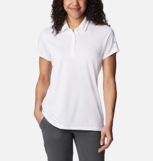 White Women's Columbia Birdie Golf Polo T-Shirt | 3146-BWCYX