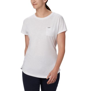 White Women's Columbia Cades Cape T-Shirt | 3706-KAEGT