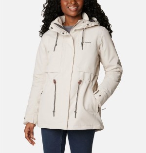 White Women's Columbia Drop Ridge Interchange 3 In 1 Jackets | 6427-MOLKC