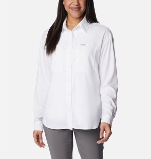 White Women's Columbia Silver Ridge Utility Long Sleeve Shirt | 4736-PVYIQ