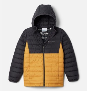 Yellow Kids' Columbia Powder Lite Hooded Jacket | 9876-NDEUT